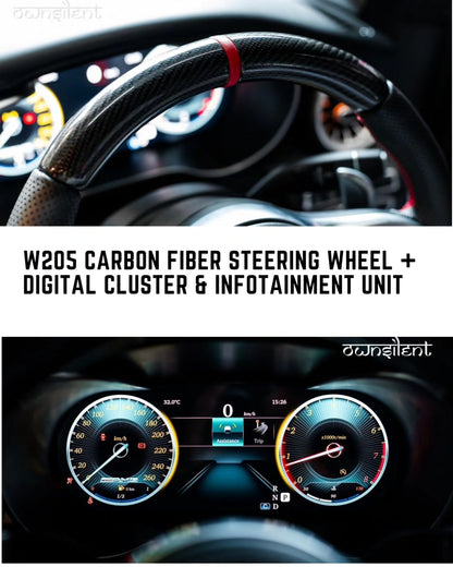 Mercedes-Benz W205 Digital Cluster Stereo & Steering Wheel
