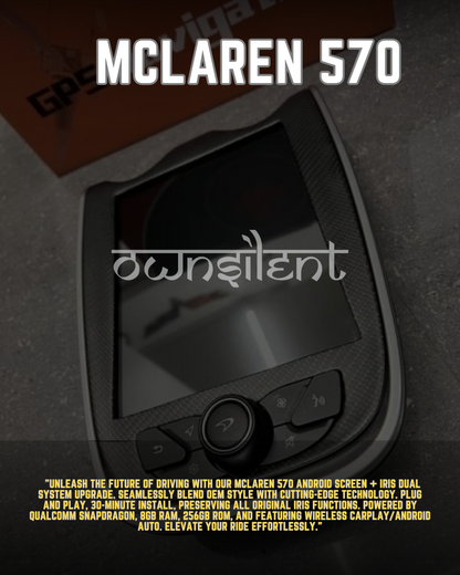 Product Description:
Transform your McLaren driving experience with Own Silent's Android12 8+256GB Radio Upgrade. This cutting-edge stereo system is meticulously crafted for McLaren GT, 570, 540C, and 600LT models, delivering a fusion of advanced technology and unparalleled functionality.

Specifications:
- Built-in WiFi:

Enjoy seamless connectivity on the road, supporting WiFi hotspots for uninterrupted internet access.


- Support for DSP Function:

Immerse yourself in superior audio quality with built-i