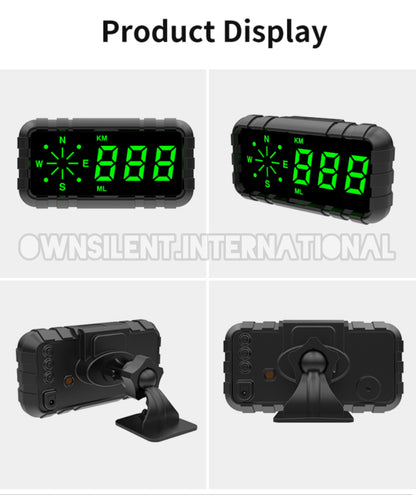 Head Up Display Built-In Compass+GPS+Speeding Warning
