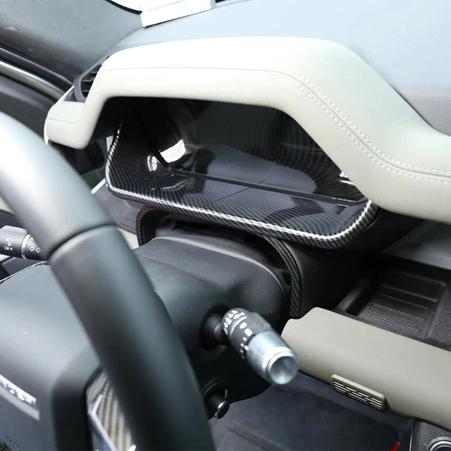 For LHD ABS Carbon Fiber Car Dashboard Display Decorative Frame For Land Rover Defender 110 130 2020 2021 2022