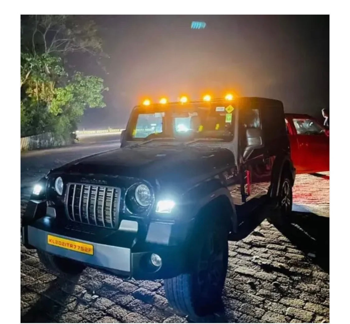 Mahindra Thar Hummer Type Roof Marker Lights Smoked Set of 5