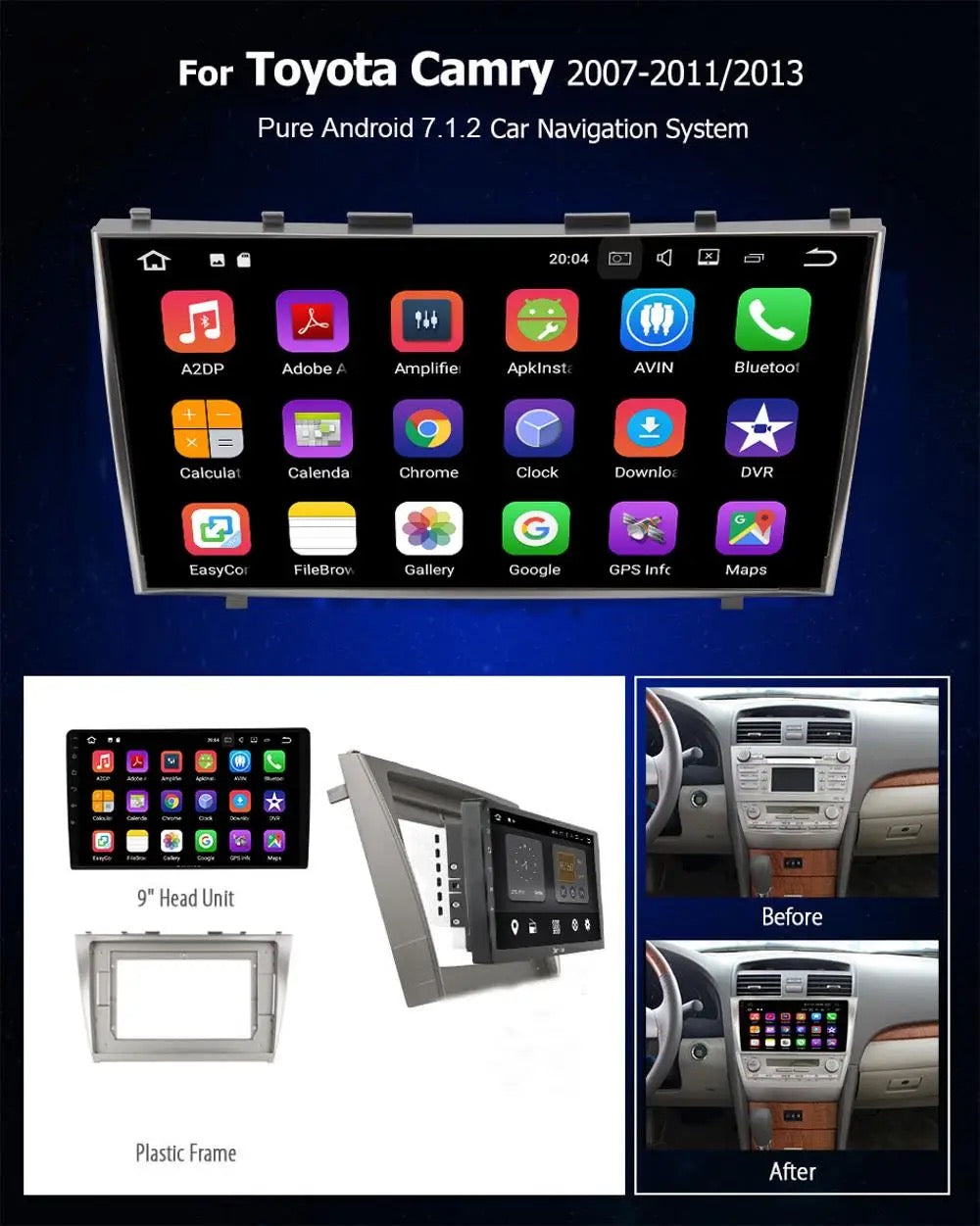 Toyota Camry 2007-11 CarPlay PX5 4GB RAM Android Stereo