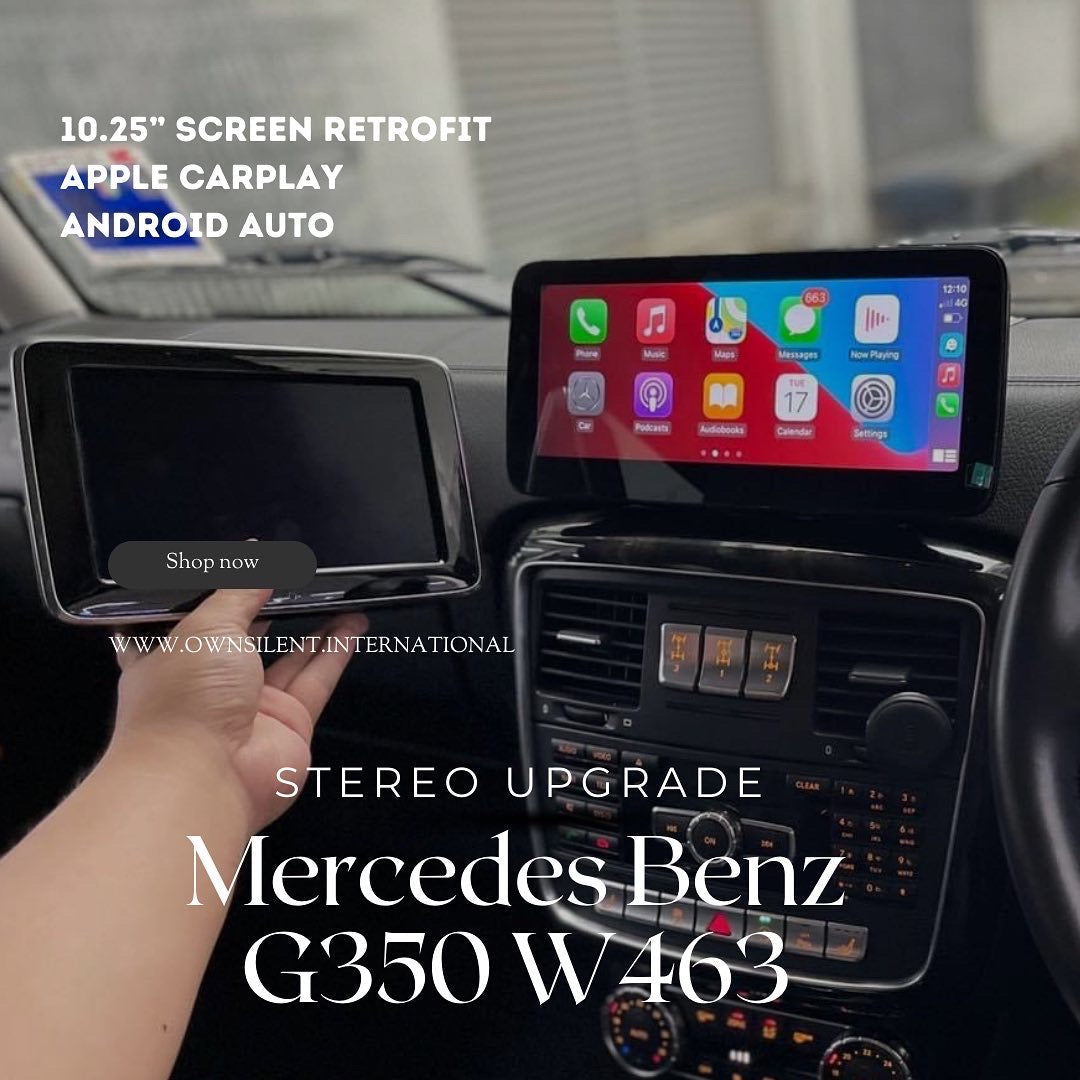 Mercedes Benz G Class G63 W463 10.25” Android CarPlay 4K resolution stereo 6GB RAM Blue-ray Display