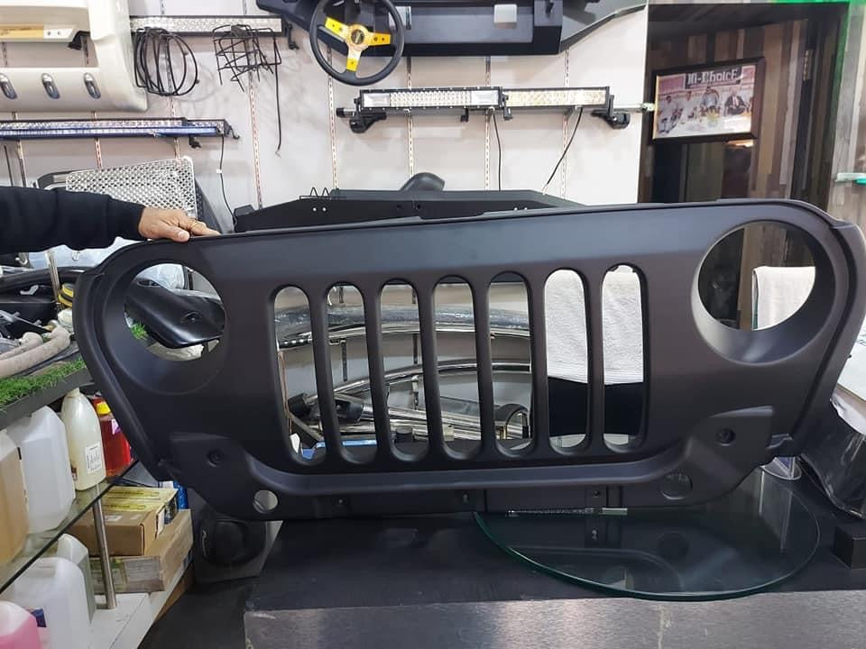 Jeep Wrangler Style FRONT GRILL FOR NEW MAHINDRA THAR 2020 ( 7 SLOT ) MATT BLACK