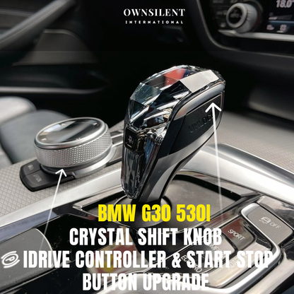 Bmw G30 530I Crystal Gear Knob Idrive Controller & Push Start Button Upgrade