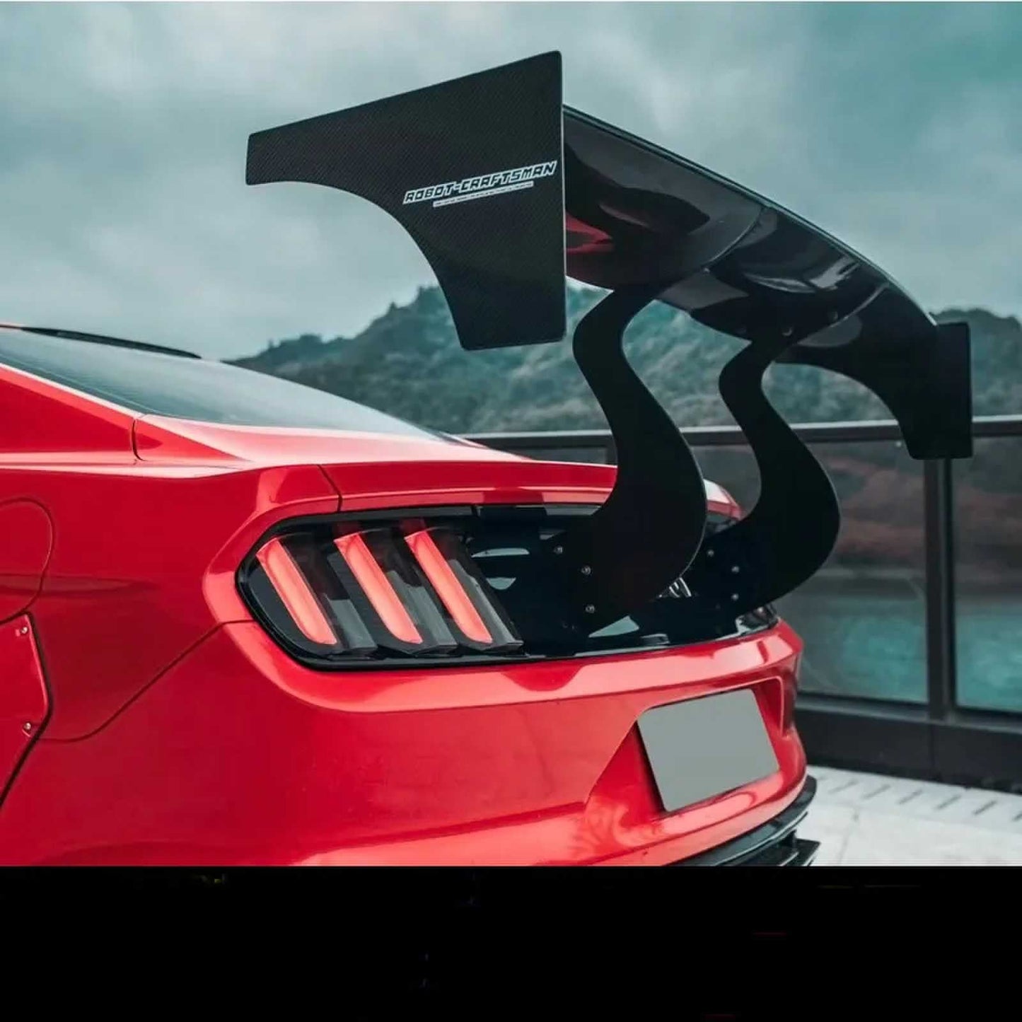 Robot GT Type Carbon Fiber Rear Spoiler Spoiler For Ford Mustang 15-21