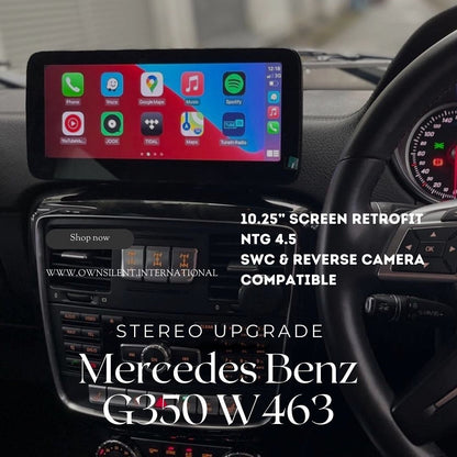 Mercedes Benz G Class G63 W463 10.25” Android CarPlay 4K resolution stereo 6GB RAM Blue-ray Display