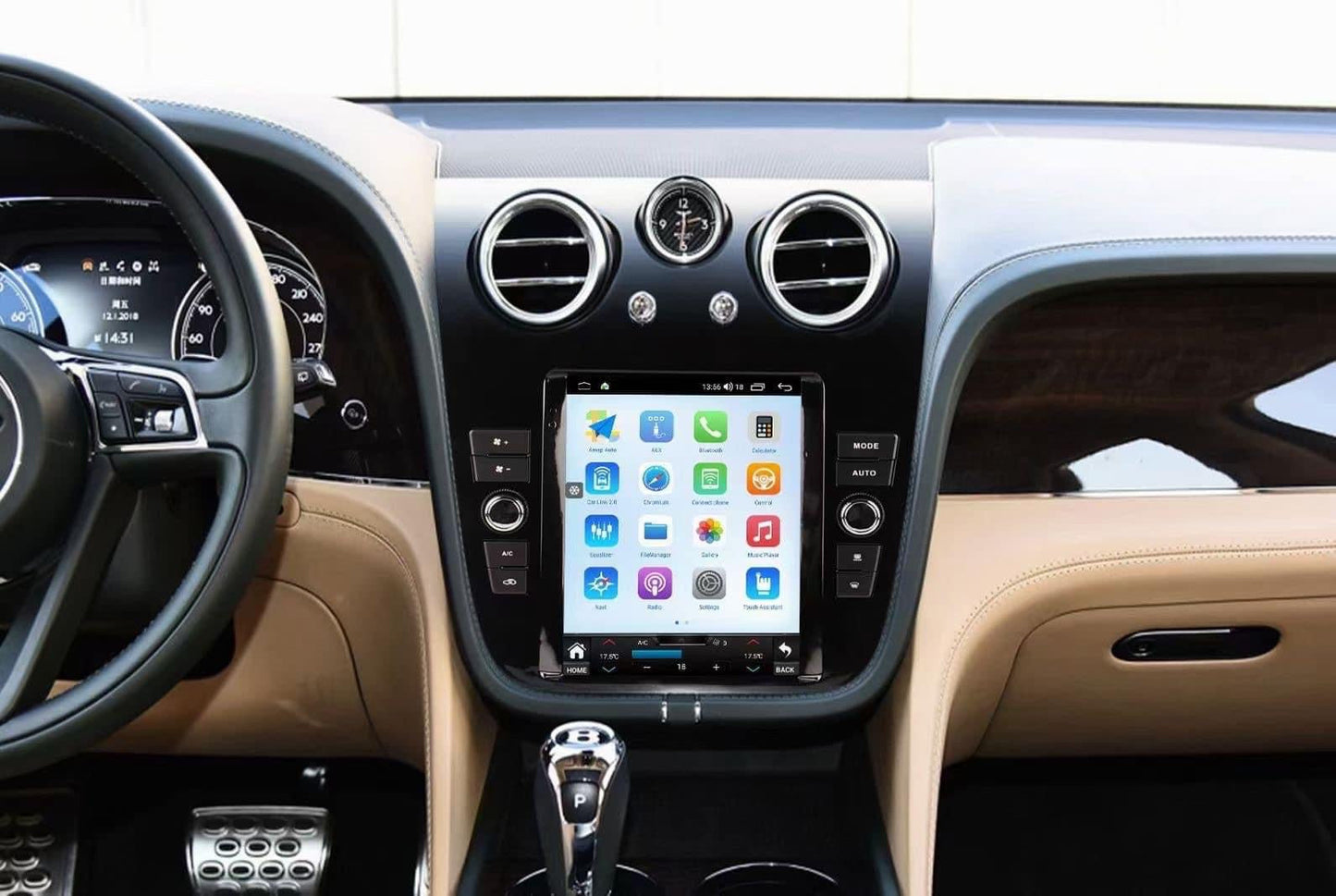 PX6 vertical Tesla 9.7 inch android radio for Bentley Bentayga 🚘