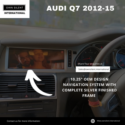 10.25" OEM style Android Carplay stereo Audi Q7 2012-15 Silver frame 4GB RAM 64GB ROM